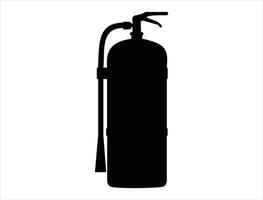 Fire extinguisher silhouette on white background vector