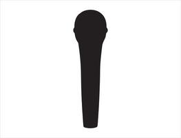 Microphone silhouette on white background vector