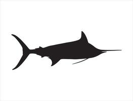 Marlin fish silhouette on white background vector