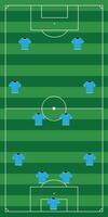 soccer lineup, special tactical board vector