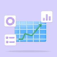 stock diagram calculation Business growth statistics, 3d illustration icon vector