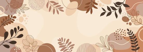 Abstract background with leaves and doodle elements. vector