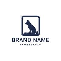 domestic dog logo animal care silhouette design simple modern template vector