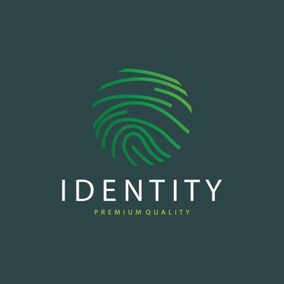 Premium Fingerprint Logo, Human Identity Design Simple Line Model Template Illustration