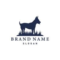 domestic dog logo animal care silhouette design simple modern template vector