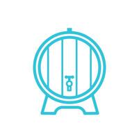 Wine barrel icon. Isolated on white background. From blue icon set. vector