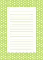 Letter classic writing line paper with white stars on green background vector