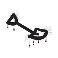 Shovel with black spray paint graffiti vector