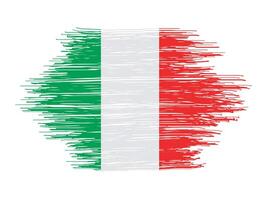 Italian national flag with paint brush strokes vector