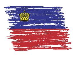 Liechtenstein flag with paint brush strokes vector