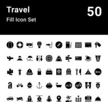 Travel Fill Icon Set vector