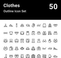 Clothes Outline Icon Set vector