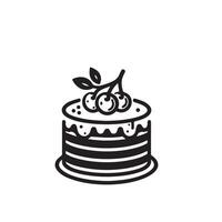 Cake silhouette illustration. cake logo on white background. vector