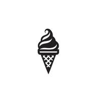 Ice-cream silhouette on white background. Ice-cream logo,illustration vector