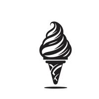 Ice-cream silhouette on white background. Ice-cream logo,illustration vector