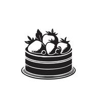 Cake silhouette illustration. cake logo on white background. vector