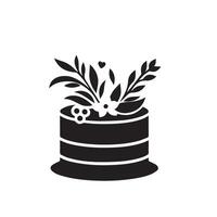 Cake silhouette illustration. cake logo on white background. vector