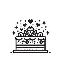 Cake silhouette illustration. cake logo on white background. vector