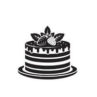 Cake silhouette illustration. cake logo on white background. vector