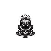 Cake silhouette illustration. cake logo on white background. vector