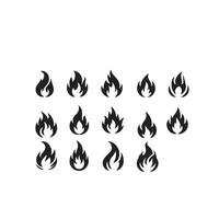 Fire flame silhouette on white background. fire flame logo vector