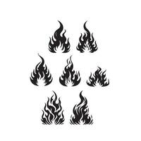 Fire flame silhouette on white background. fire flame logo vector