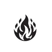 Fire flame silhouette on white background. fire flame logo vector