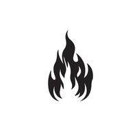 Fire flame silhouette on white background. fire flame logo vector