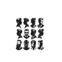 Mans hair style set silhouette. Mans hair cut illustration vector