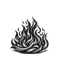 Fire flame silhouette on white background. fire flame logo vector