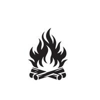 Fire flame silhouette on white background. fire flame logo vector