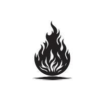 Fire flame silhouette on white background. fire flame logo vector