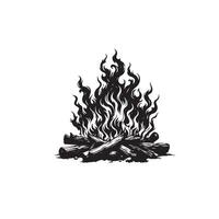 Fire flame silhouette on white background. fire flame logo vector