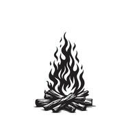 Fire flame silhouette on white background. fire flame logo vector