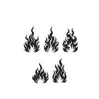 Fire flame silhouette on white background. fire flame logo vector