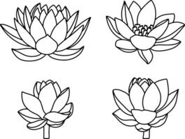 Lotus flower doodle icon Sketch vector