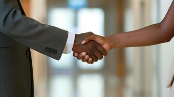 Multicultural Business Handshake photo