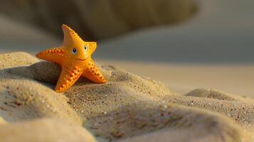 Animated Starfish on Sandy Beach photo