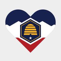 Utah State Flag illustration. Utah Flag. Utah State Heart Flag. vector