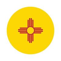 New Mexico State Flag illustration. New Mexico Flag. New Mexico State Round Flag. vector