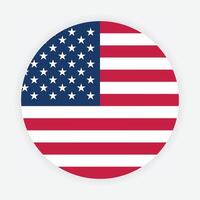 National flag of United States. USA Flag. USA Round flag. vector