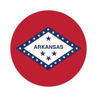 Arkansas State Flag illustration. Arkansas Flag. Arkansas State Round Flag. vector