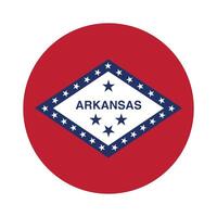 Arkansas State Flag illustration. Arkansas Flag. Arkansas State Round Flag. vector