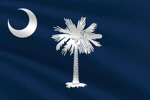 South Carolina State Flag illustration. South Carolina Flag. Waving South Carolina State Flag. vector
