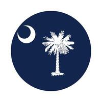 South Carolina State Flag illustration. South Carolina Flag. South Carolina State Round Flag. vector