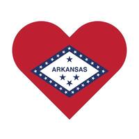 Arkansas State Flag illustration. Arkansas Flag. Arkansas State Heart Flag. vector