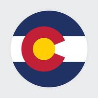 Colorado State Flag illustration. Colorado Flag. Colorado State Round Flag. vector