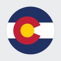 Colorado State Flag illustration. Colorado Flag. Colorado State Round Flag. vector