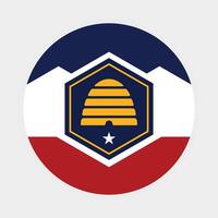 Utah State Flag illustration. Utah Flag. Utah State Round Flag. vector