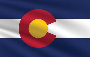 Colorado State Flag illustration. Colorado Flag. Waving Colorado State Flag. vector